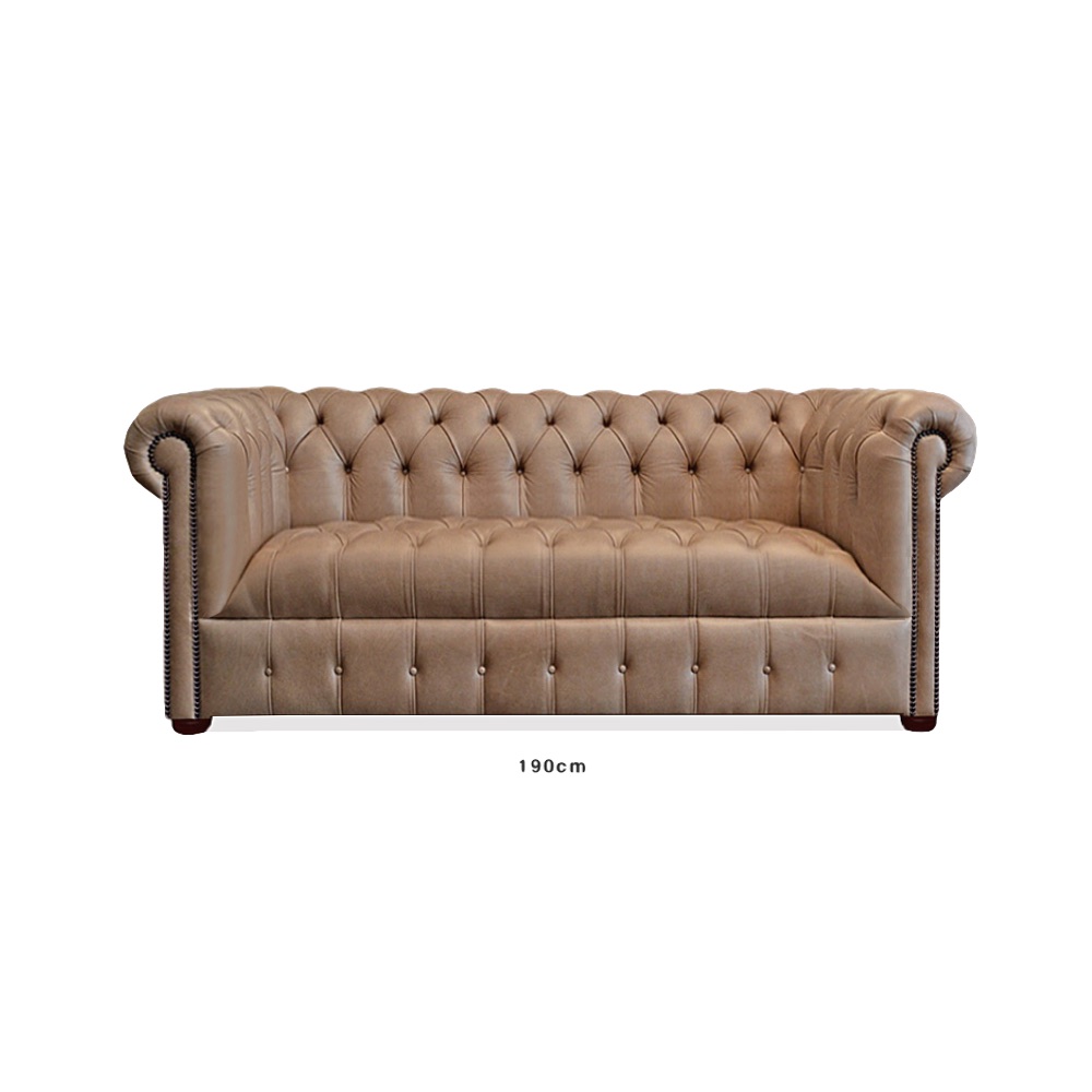 smalle chesterfield bank in beige parchment