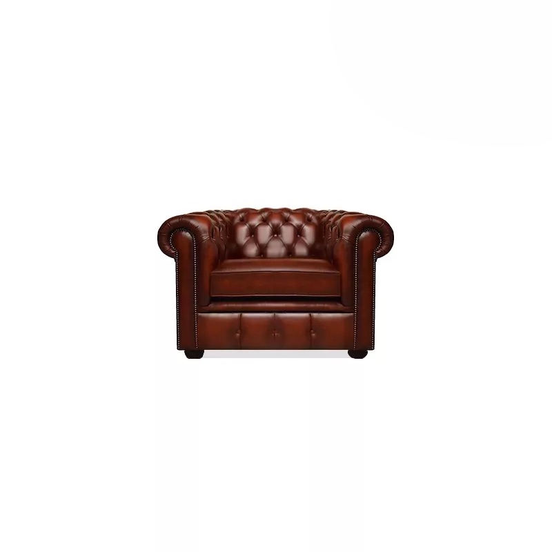 Chesterfield fauteuil 111cm in Crest L Rust Direct Leverbaar (NR 1)