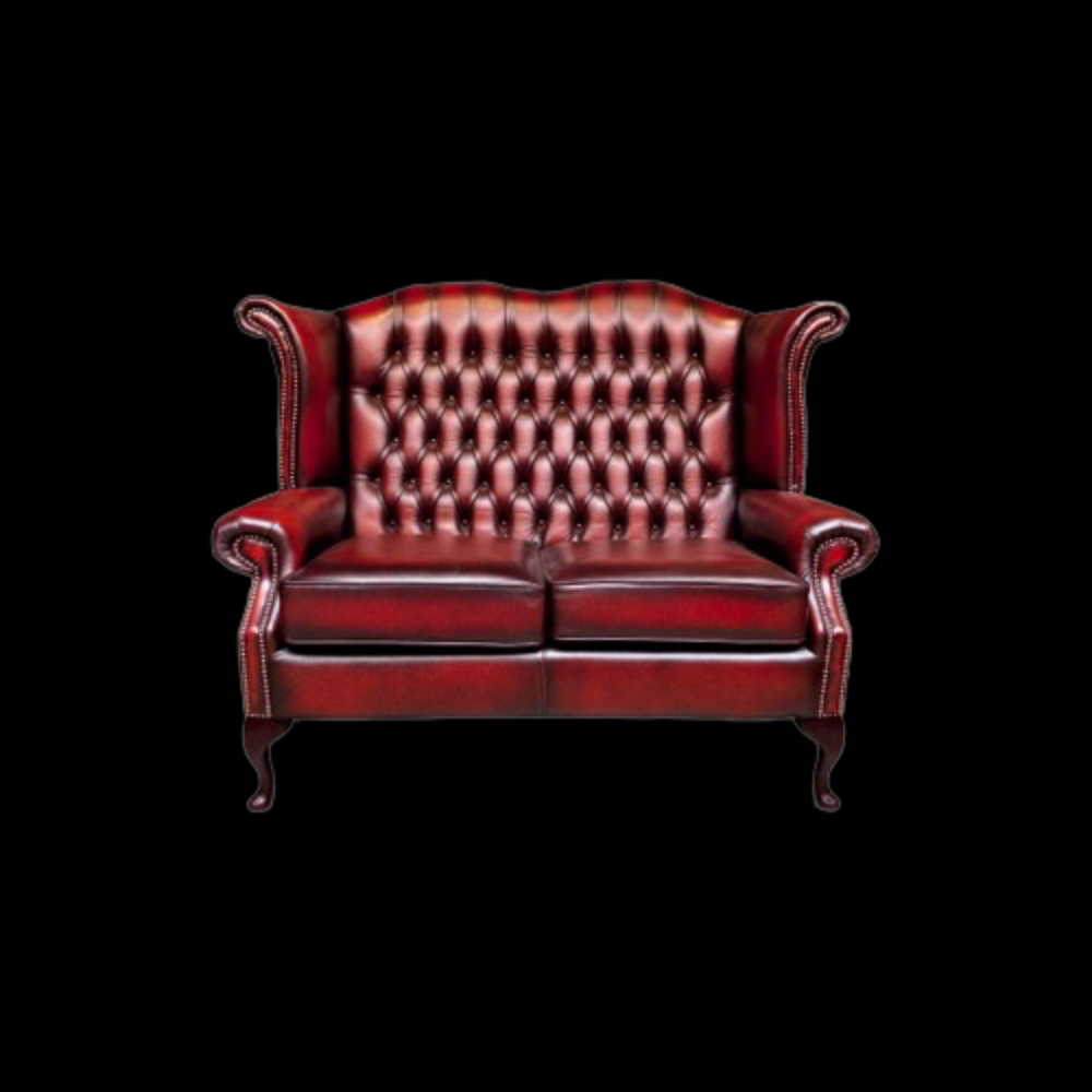 Chesterfield twee persoons bank 140cm scroll authentic Red Direct leverbaar