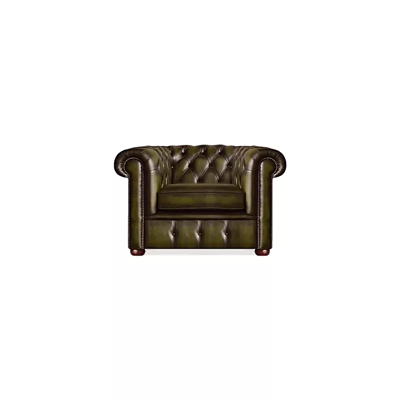 Chesterfield 111cm Antique Olive green Direct Leverbaar (NR2)