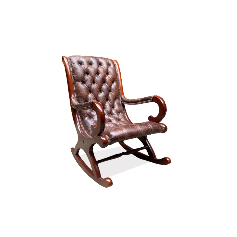 Victoria Rocker chair in Tudor vintage rundleder