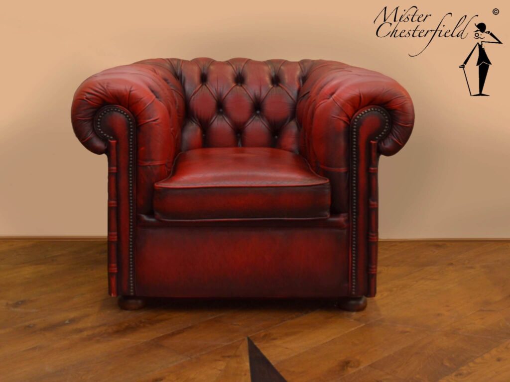 Chesterfield stoel vintage rood