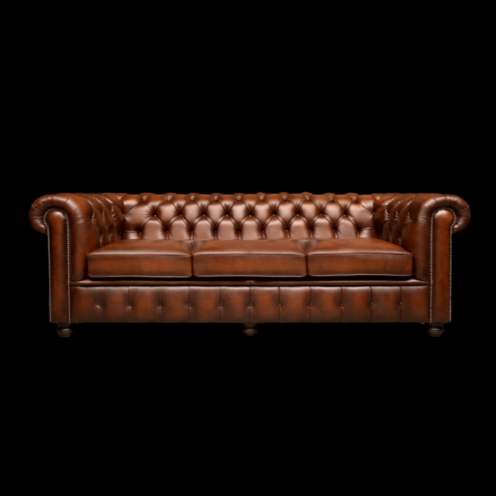 Chesterfield vier persoons bank 242cm authentic brown