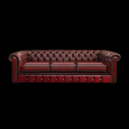 Chesterfield Vier persoons bank 242cm in authentic Red  Direct Leverbaar