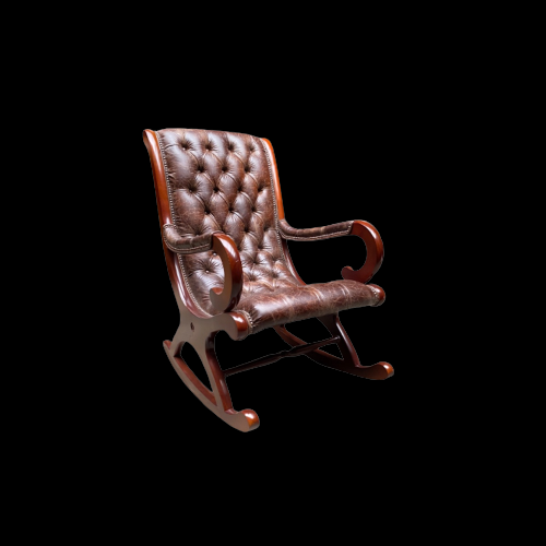 Victoria Rocker chair in Tudor vintage rundleder