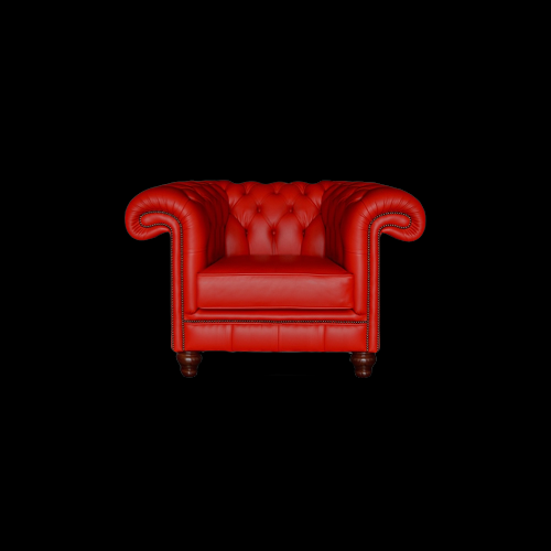 Chesterfield 122cm Brighton fauteuil rood Rundleder